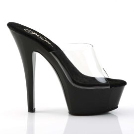 Pleaser Sandali KISS-201 Trasparente/Nero EU-37 / US-7