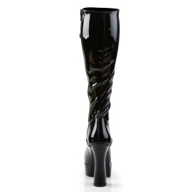 Pleaser ELECTRA-2023 Stivali - Vernice Elasticizzato Nero EU-39 / US-9