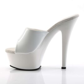 Pleaser Mules KISS-201 Vernice Bianco/Bianco EU-35 / US-5