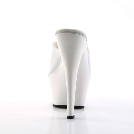 Pleaser Mules KISS-201 Vernice Bianco/Bianco EU-35 / US-5
