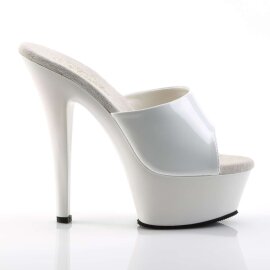 Pleaser Mules KISS-201 Vernice Bianco/Bianco EU-36 / US-6