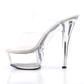 Pleaser Mules KISS-202 Trasparente/Trasparente EU-40 / US-10