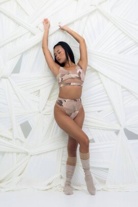 HotCakes Shorts Peonies Nude L