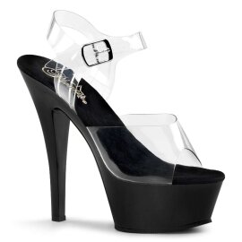 Pleaser Sandali KISS-208 Trasparente Nero EU-37 / US-7