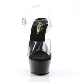 Pleaser Sandali KISS-208 Trasparente Nero EU-37 / US-7