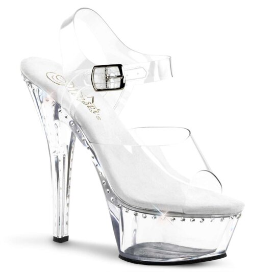 Pleaser Sandali KISS-208LS Trasparente/Trasparente EU-35 / US-5