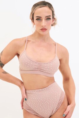 Lunalae Top Roxie Diamante Taupe M