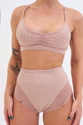 Lunalae Top Roxie Diamante Taupe L
