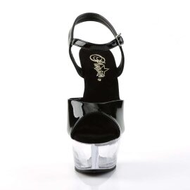 Pleaser Sandali KISS-209 Vernice Nero/ Trasparente EU-35 / US-5