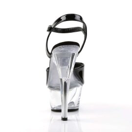 Pleaser Sandali KISS-209 Vernice Nero/ Trasparente EU-35 / US-5