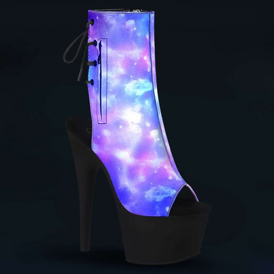 Pleaser ADORE-1018REFL Stivaletti - Viola-Blu Riflettente/Nero Opaco EU-39 / US-9