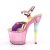 Pleaser Sandali UNICORN-711T TPU Rosa Cangiante/Rosa Bubble Gum Multicolore EU-36 /US-6