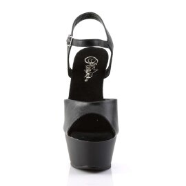 Pleaser Sandali KISS-209 Similpelle Nero/Nero Opaco EU-35...