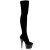 Pleaser ADORE-3002 Stivali Sopra Il Ginocchio Velluto Elasticizzato Nero/Nero EU-40 / US-10