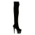 Pleaser ADORE-3002 Stivali Sopra Il Ginocchio Velluto Elasticizzato Nero/Nero EU-40 / US-10