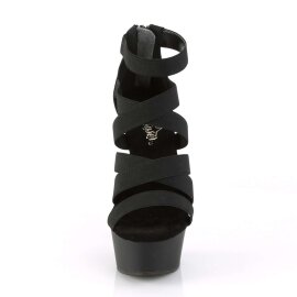 Pleaser Sandali DELIGHT-659 Fascia Elastica-Similpelle Nero/Nero Opaco EU-35 / US-5