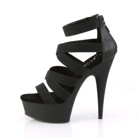 Pleaser Sandali DELIGHT-659 Fascia Elastica-Similpelle Nero/Nero Opaco EU-35 / US-5