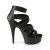 Pleaser Sandali DELIGHT-659 Fascia Elastica-Similpelle Nero/Nero Opaco EU-35 / US-5