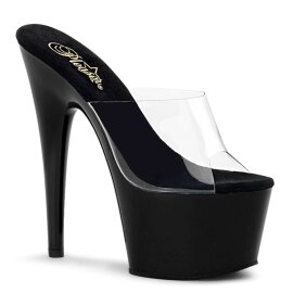 Pleaser Mules ADORE-701 Trasparente/Nero EU-39 / US-9