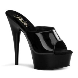 Pleaser Mules DELIGHT-601 Vernice Nero/Nero EU-39 / US-9
