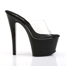 Pleaser Mules SKY-301 Trasparente/Nero EU-39 / US-9