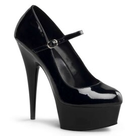 Pleaser Sandali DELIGHT-687 Vernice Nero/Nero EU-42 / US-12
