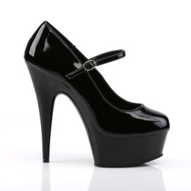 Pleaser Sandali DELIGHT-687 Vernice Nero/Nero EU-42 / US-12