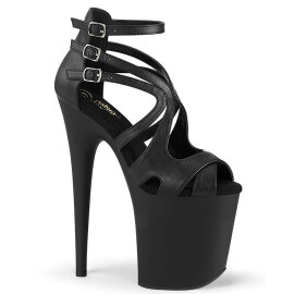 Pleaser FLAMINGO-877 Sandali Con Plateau Trasparente Nero...