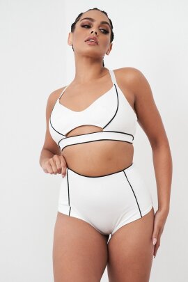 Lunalae Missy Shorts a Vita Alta Bianco B-Stock