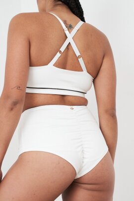 Lunalae Missy Shorts a Vita Alta Bianco B-Stock