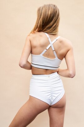 Lunalae Missy Shorts a Vita Alta Bianco B-Stock
