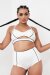Lunalae Missy Shorts a Vita Alta Bianco B-Stock