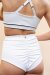 Lunalae Missy Shorts a Vita Alta Bianco B-Stock