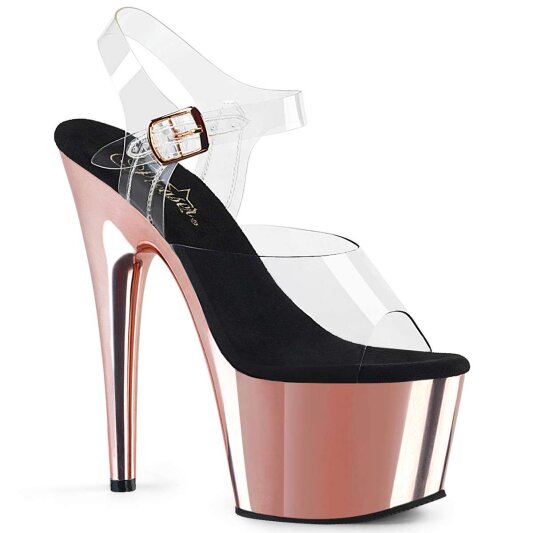 Pleaser Sandali ADORE-708 Trasparente/Dorato Rosa Cromato EU-36 / US-6