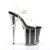 Pleaser Sandali FLAMINGO-808G Trasparente/Nero Glitter EU-42 / US-12