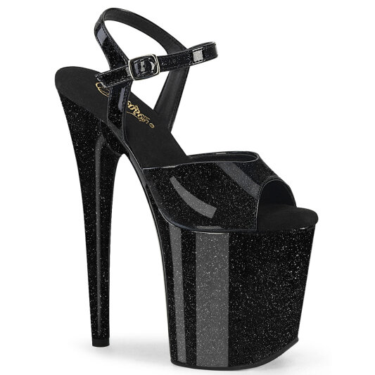 Pleaser FLAMINGO-809GP Sandali Con Plateau Vernice Glitter Nero EU-43 / US-13