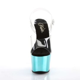 Pleaser Sandali ADORE-708 Trasparente/Turchese Cromato B-Stock