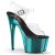 Pleaser Sandali ADORE-708 Trasparente/Turchese Cromato B-Stock