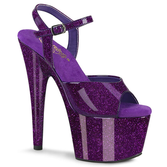 Pleaser ADORE-709GP Sandali Con Plateau Vernice Glitter Dunkles Viola EU-42 / US-12