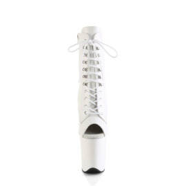 Pleaser FLAMINGO-1021 Stivaletti Con Plateau Similpelle Bianco EU-37 / US-7