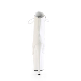 Pleaser FLAMINGO-1021 Stivaletti Con Plateau Similpelle Bianco EU-37 / US-7