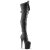 Pleaser FLAMINGO-3028 Stivali Sopra Il Ginocchio - Similpelle Elasticizzato Nero/Nero EU-39 / US-9