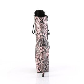 Pleaser ADORE-1020SPWR Stivaletti con Plateau Pitonato Rosa Chiaro EU-37 / US-7