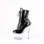 Pleaser ADORE-1020 Stivaletti Con Plateau Vernice Trasparente Nero EU-44 / US-14