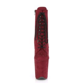 Pleaser FLAMINGO-102FS Stivaletti - Finto Camoscio Borgogna EU-36 / US-6