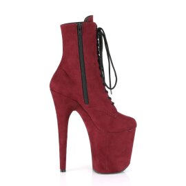 Pleaser FLAMINGO-102FS Stivaletti - Finto Camoscio Borgogna EU-36 / US-6