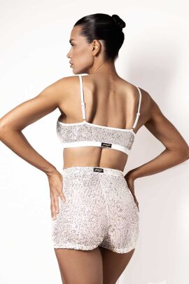 Polerina Bike Shorts Paillettes Argento XS