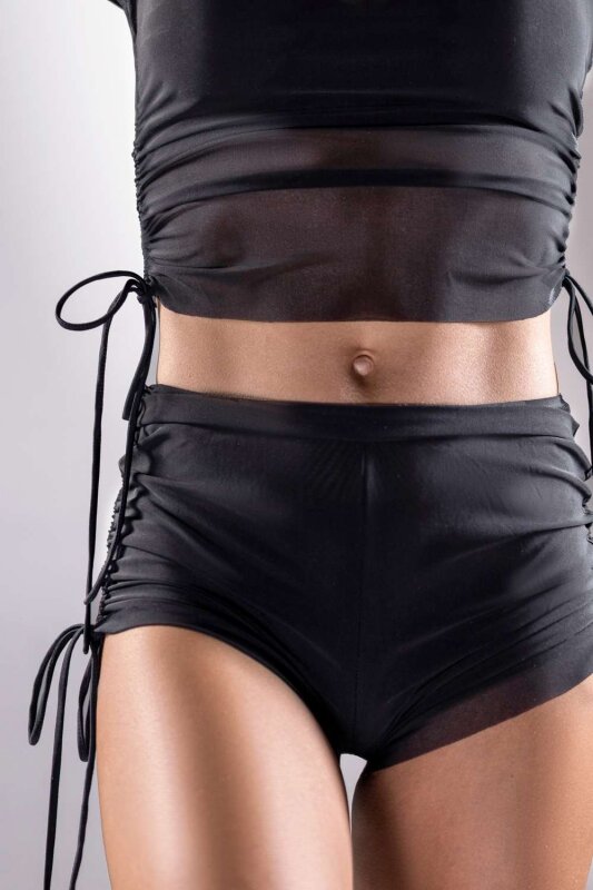 Polerina Shorts Side Cinch Maglia Nera S