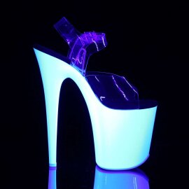 Pleaser Sandali FLAMINGO-808UV Trasparente/Bianco Neon EU-36 / US-6