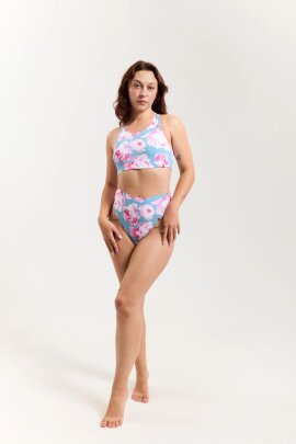 Pole Addict Shorts High Leg Pink Peonies XL